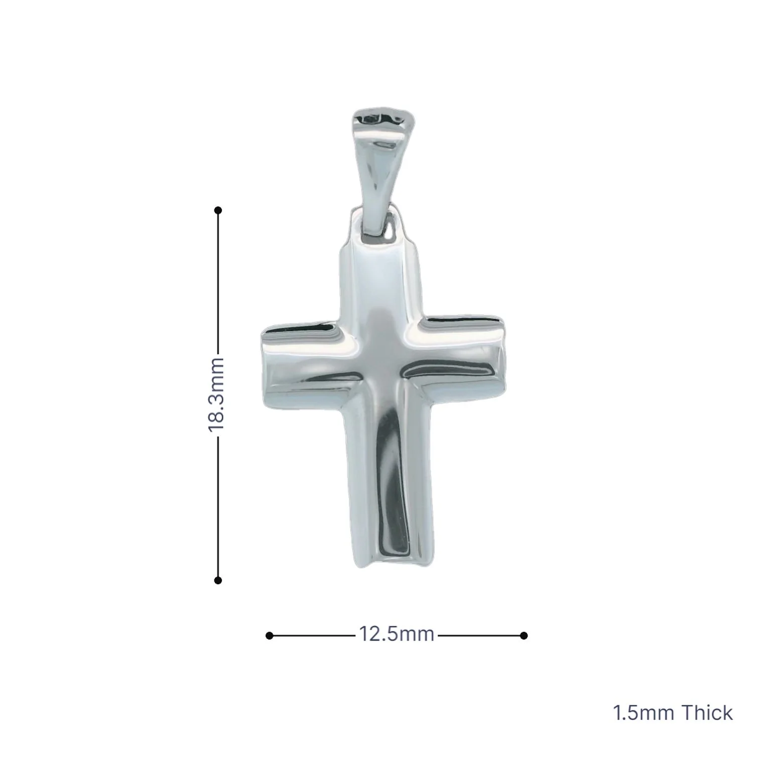 Italian 18K Beveled Cross Pendant - Small - Image 3