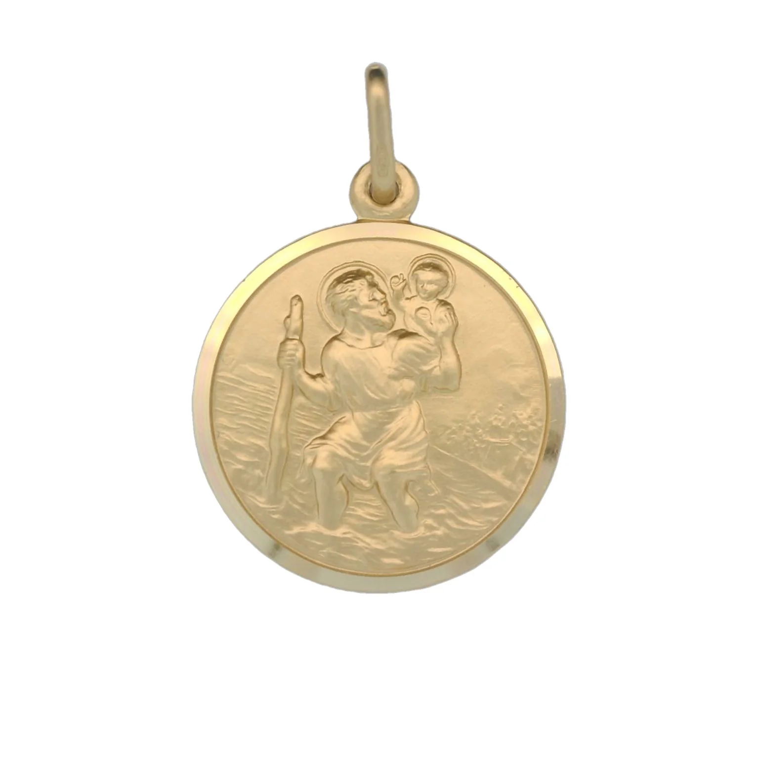 Italian 18K Coined St. Christopher Medal - 19MM