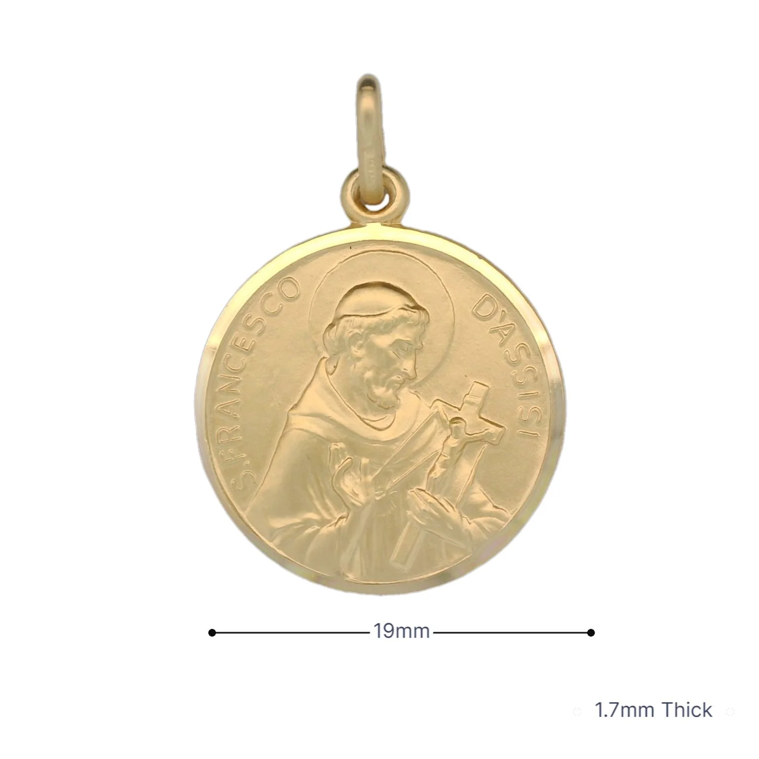 Italian 18K Coined St. Francis of Assisi Medal - 19MM - Image 3
