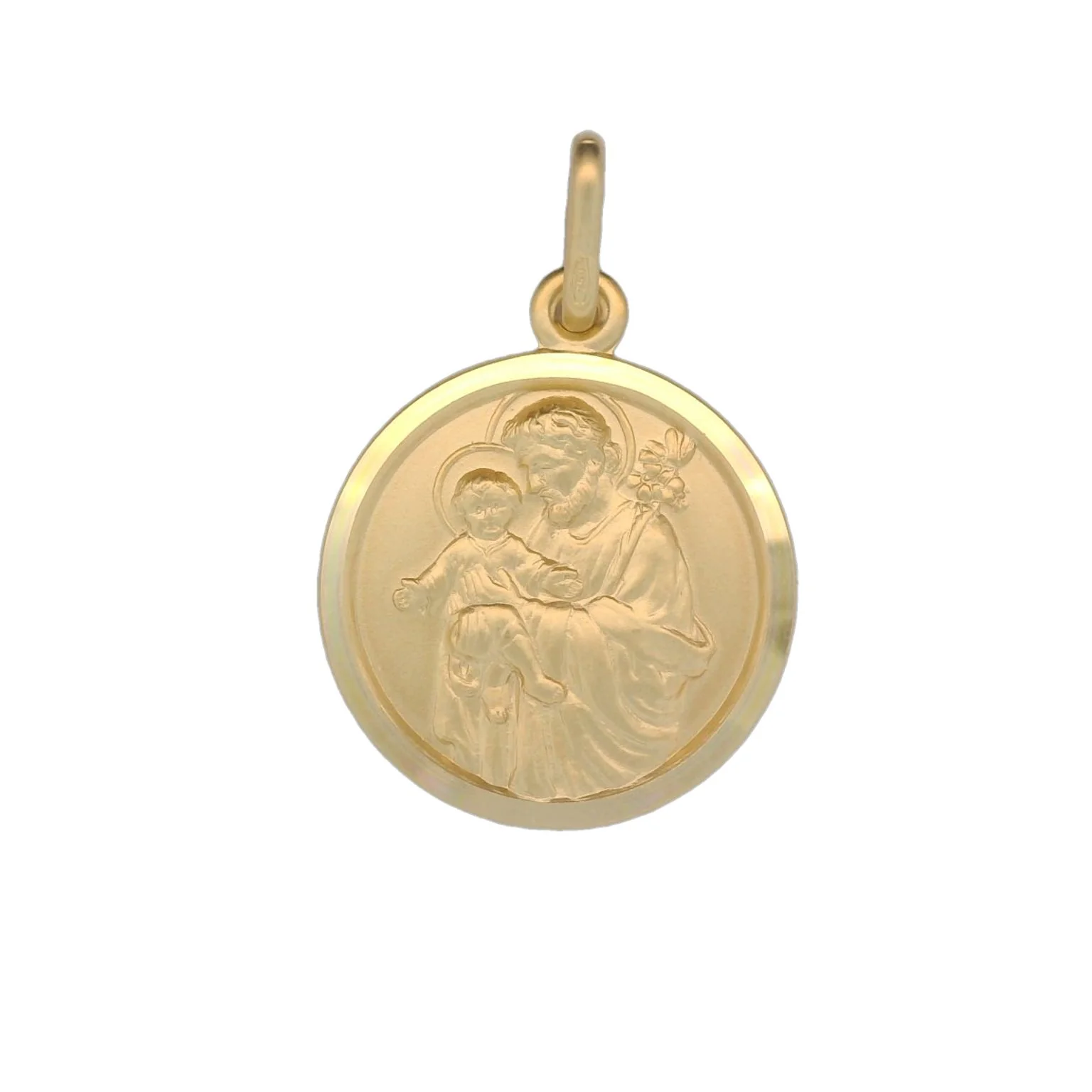 Italian 18K Coined St. Joseph Medal - 17MM