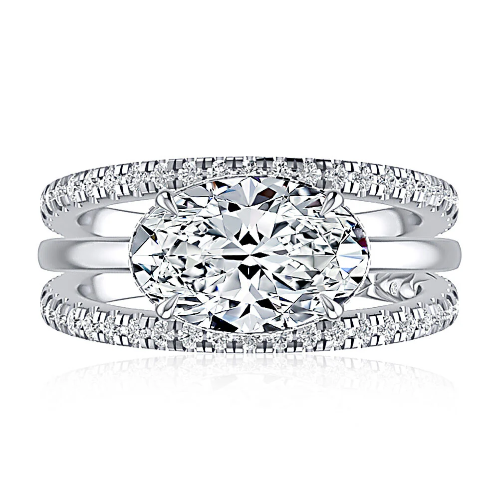 A JAFFE 14K Gold Diamond Engagment Ring