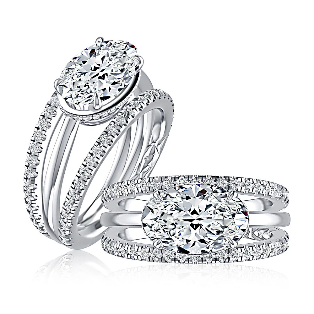 A JAFFE 14K Gold Diamond Engagment Ring - Image 3