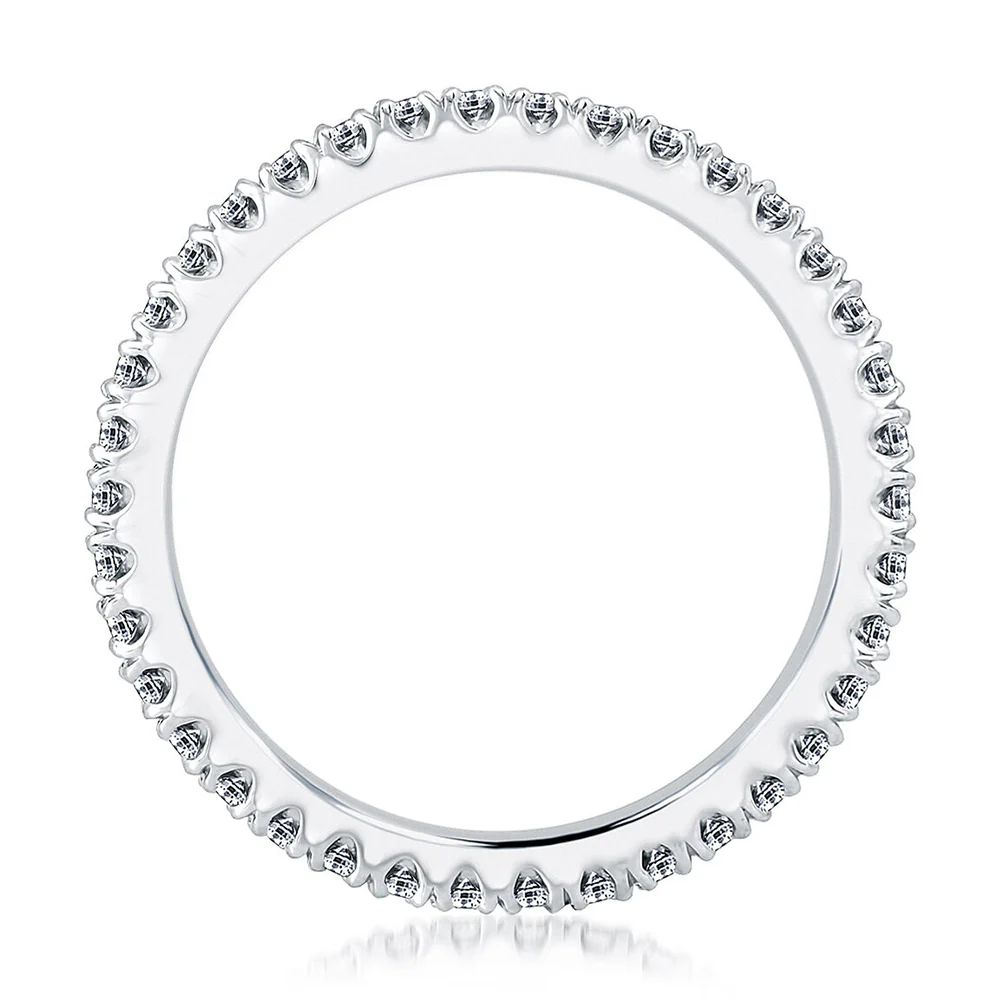 A.JAFFE 14K White Gold Diamond Wedding Band - Image 2