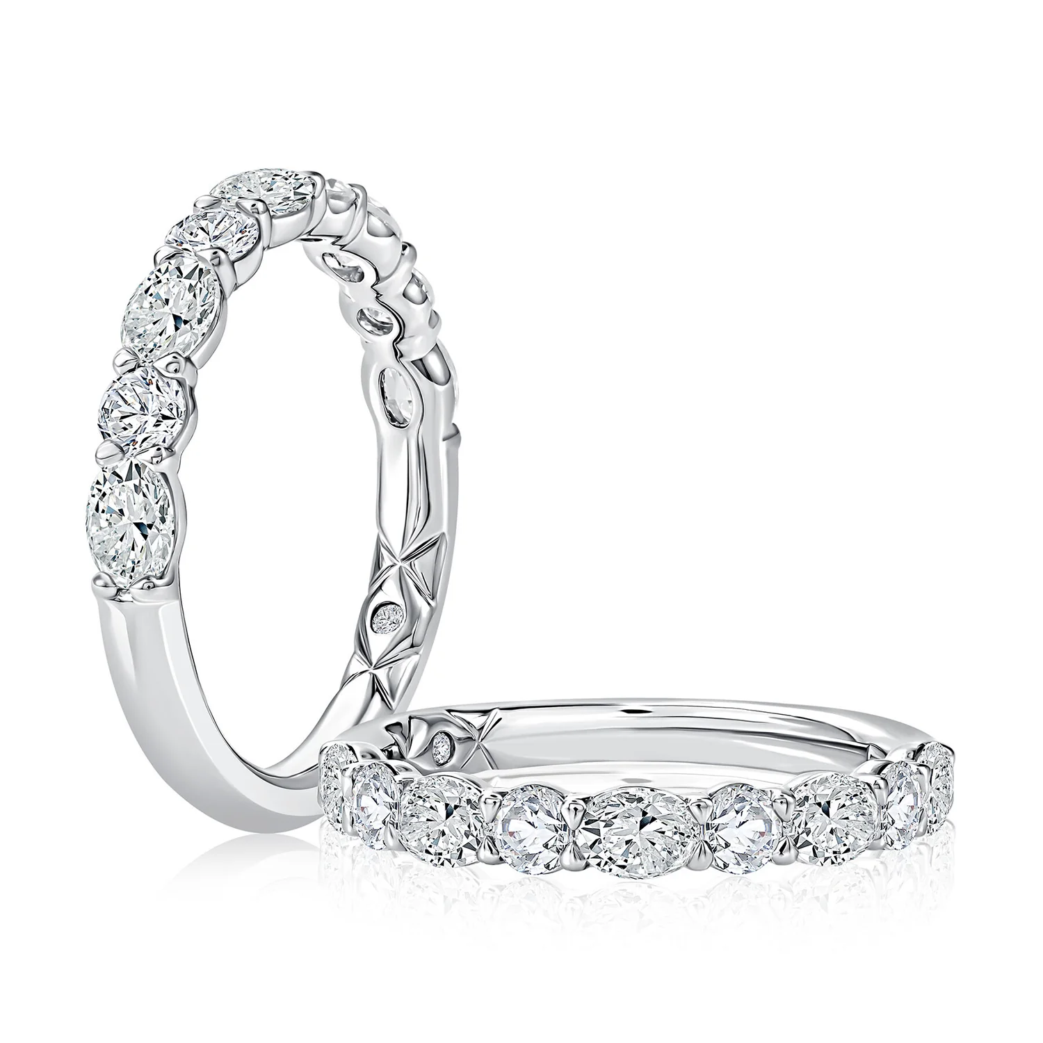 A.JAFFE 14K White Gold Diamond Wedding Band - Image 2