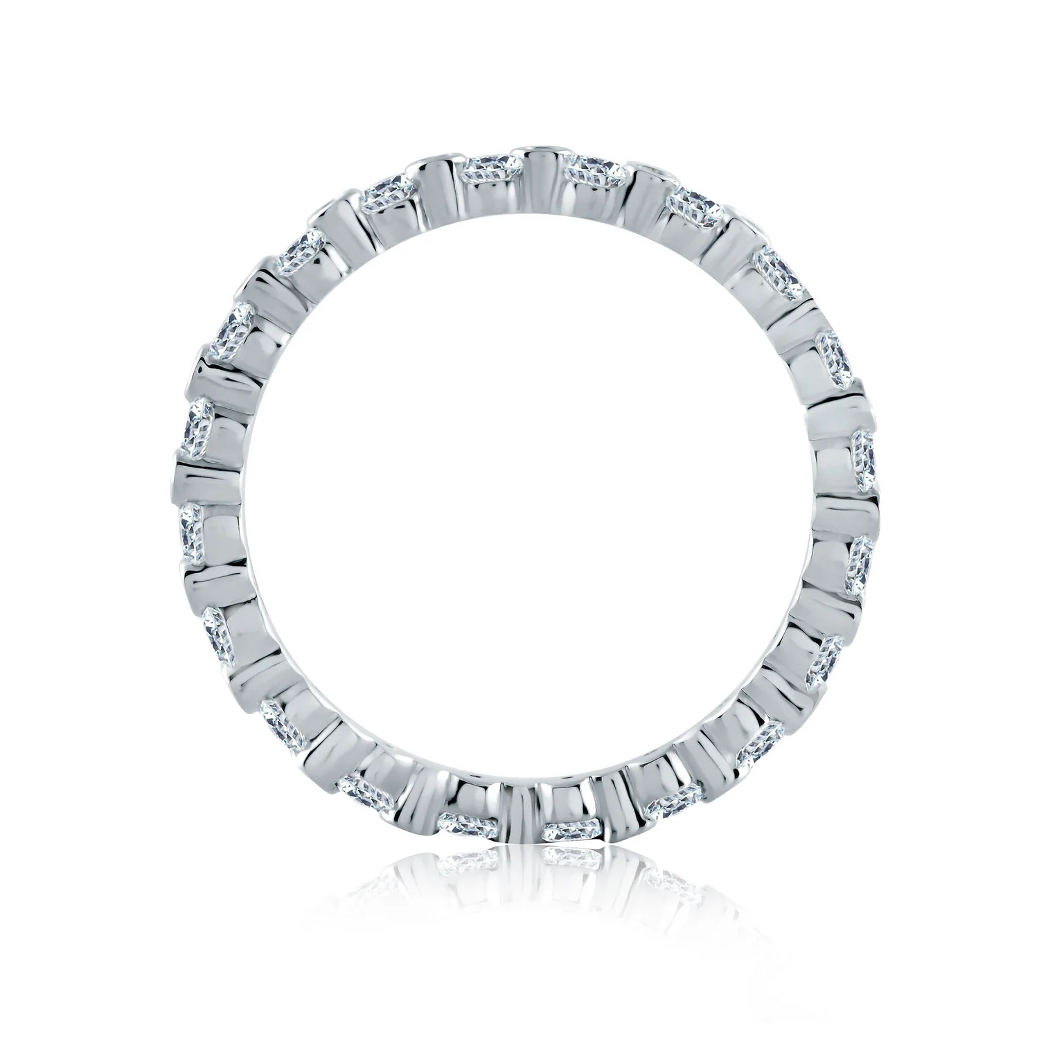 A.JAFFE 14K White Gold Diamond Wedding Band - Image 2