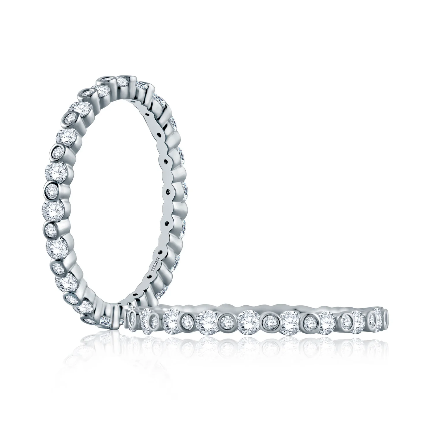 A.JAFFE 14K White Gold Diamond Wedding Band - Image 3