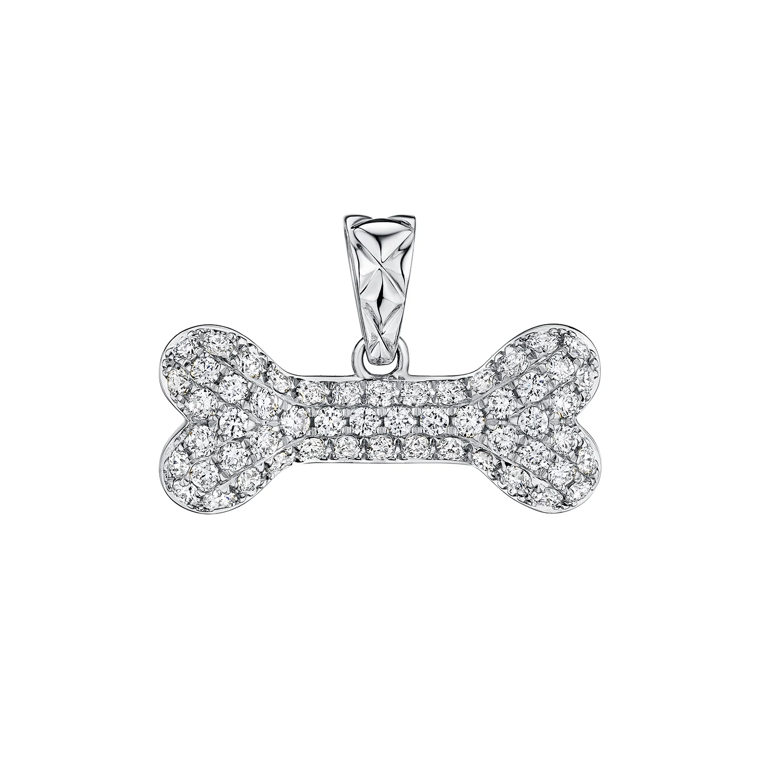 A.JAFFE 14K Diamond Dog Bone Pendant