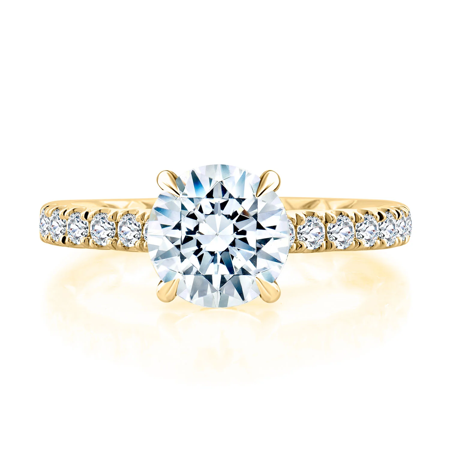 A.JAFFE 14K Yellow Gold Diamond Engagement Ring