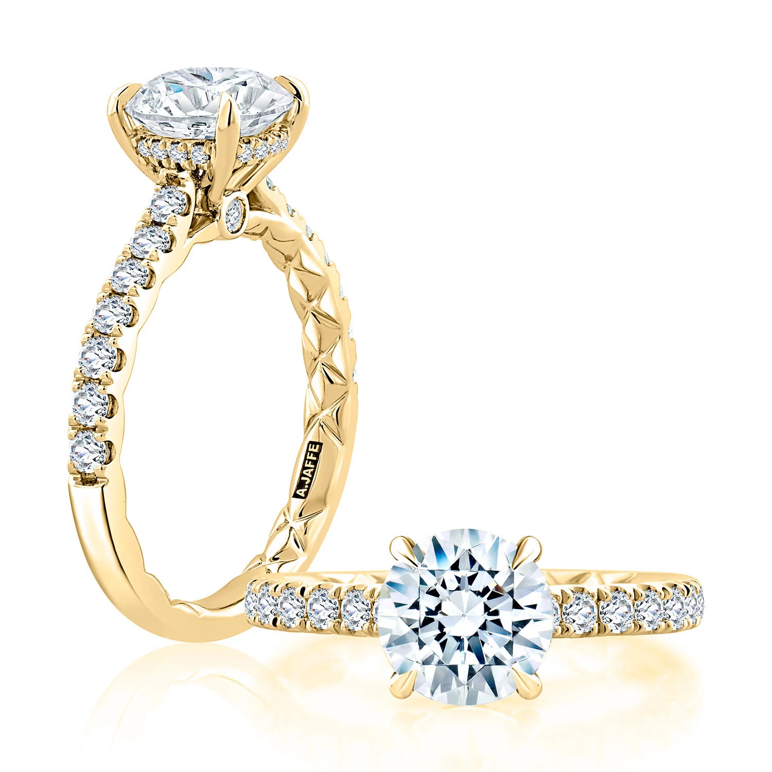 A.JAFFE 14K Yellow Gold Diamond Engagement Ring - Image 3