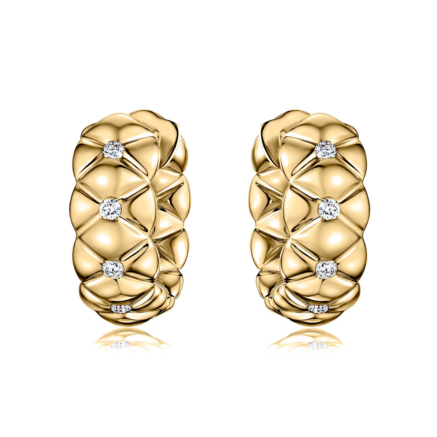 A.JAFFE 14K Diamond Huggie Earrings - Image 2