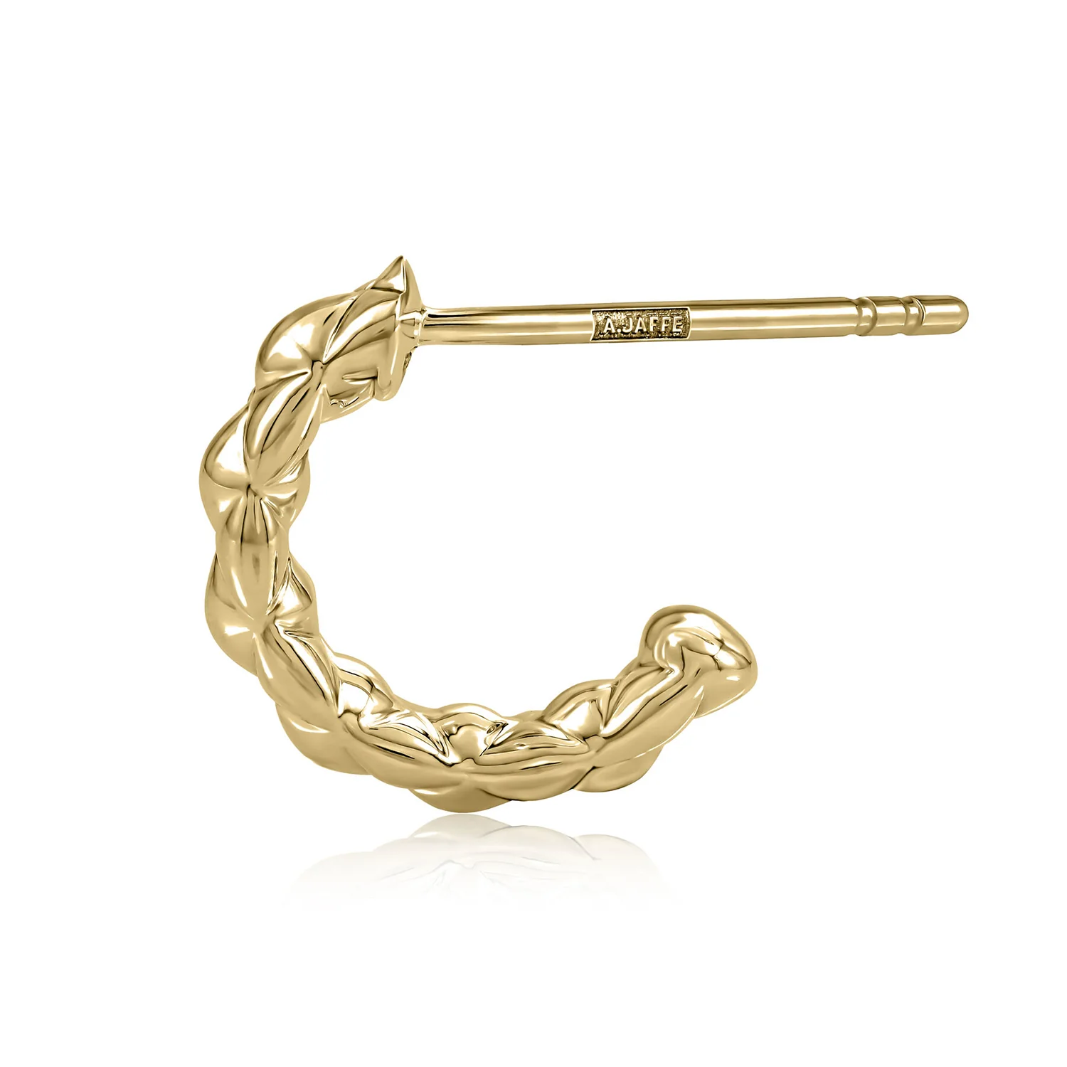 A JAFFE 14K Gold Quilt Hoop Earrings - Image 3
