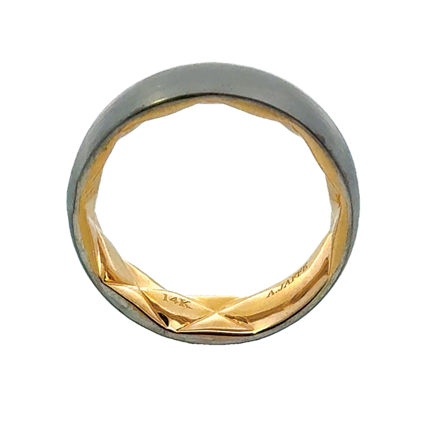 A.JAFFE 14K Two-Tone 7MM Wedding Band - Image 2