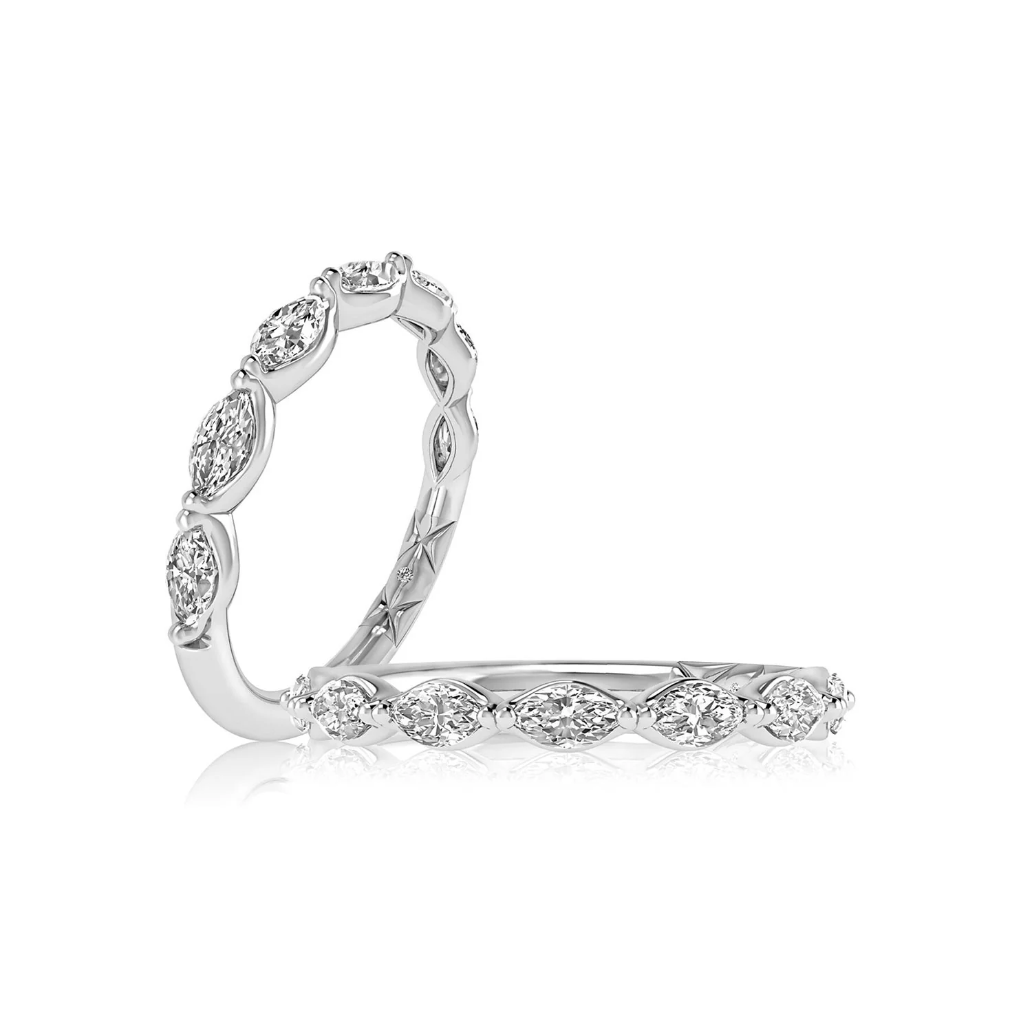 A.JAFFE 14K White Gold Diamond Wedding Band - Image 3