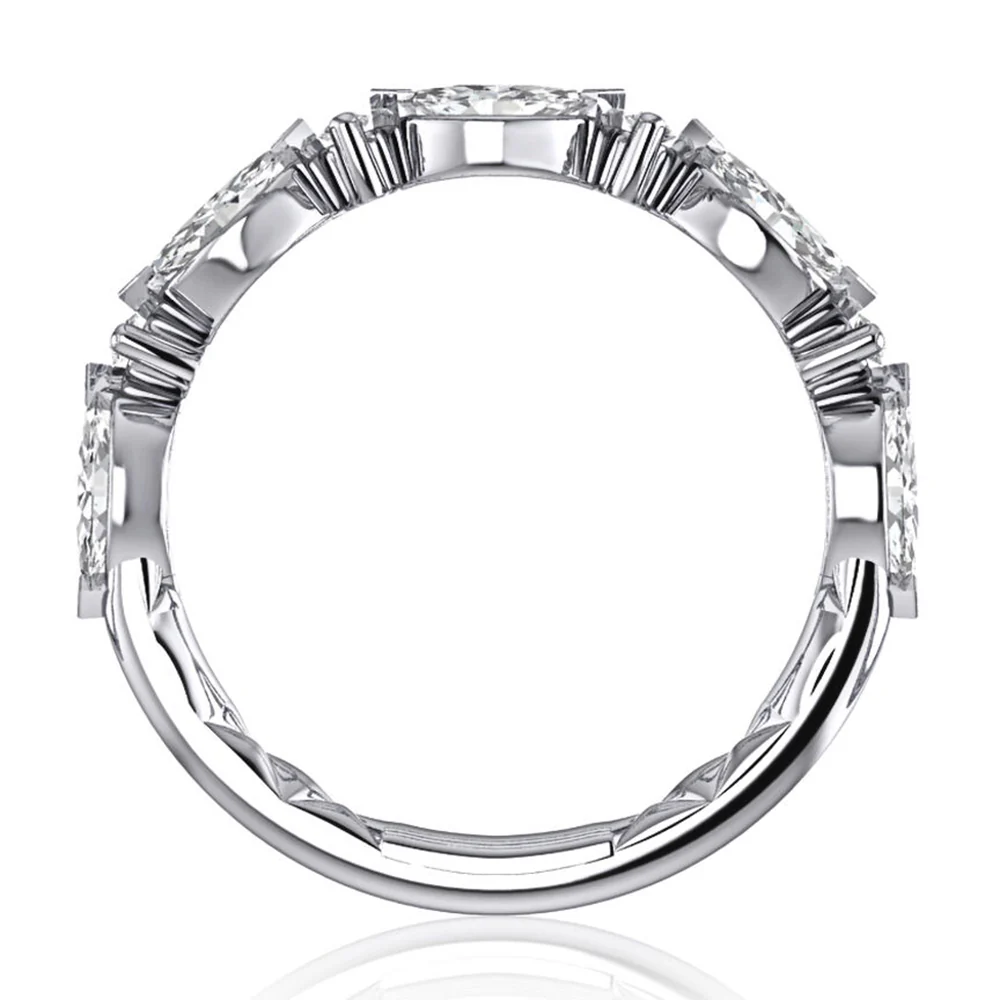 A.JAFFE 14K White Gold Diamond Wedding Band - Image 2