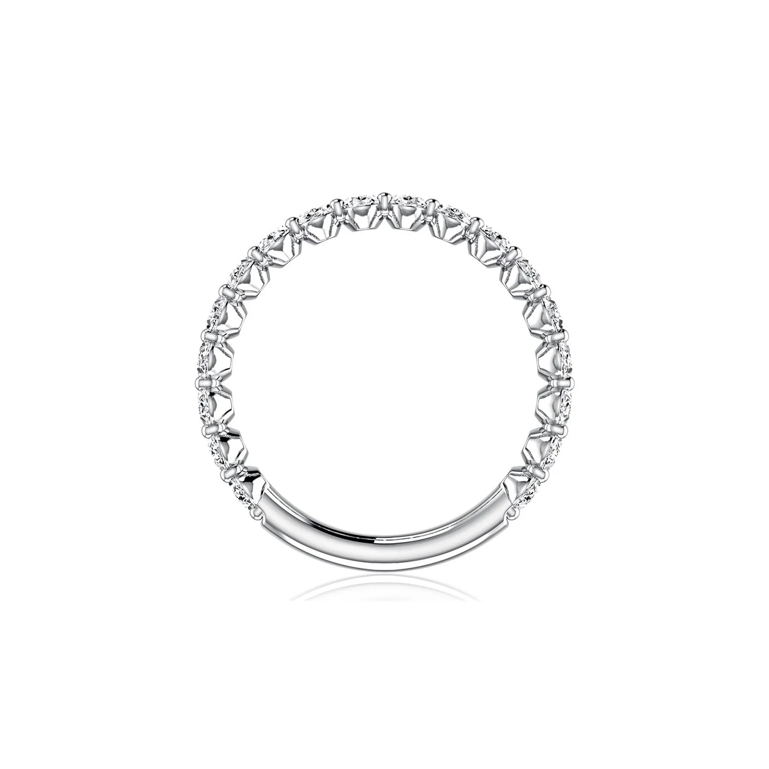 A.JAFFE 14K White Gold Diamond Wedding Band - Image 2