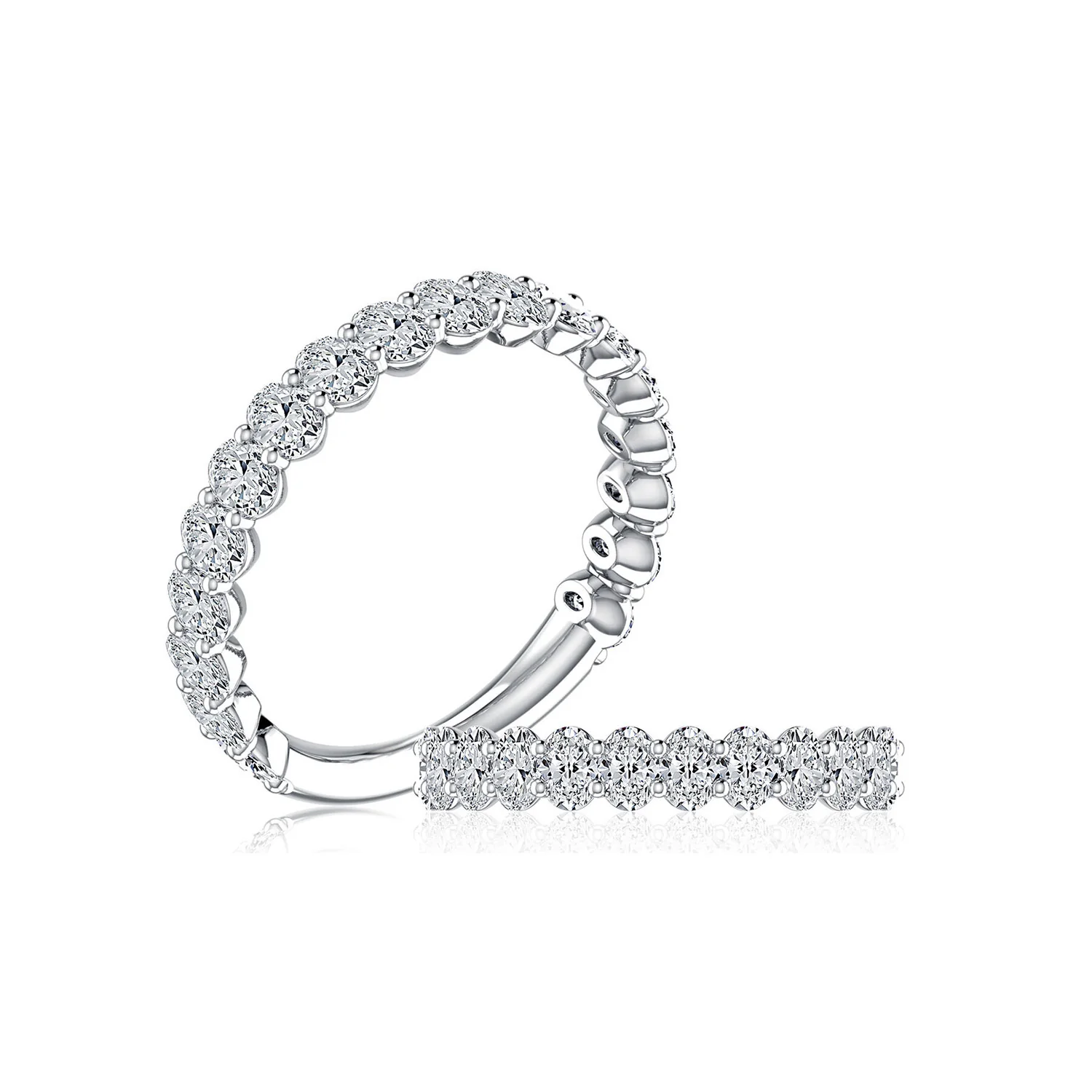A.JAFFE 14K White Gold Diamond Wedding Band - Image 3