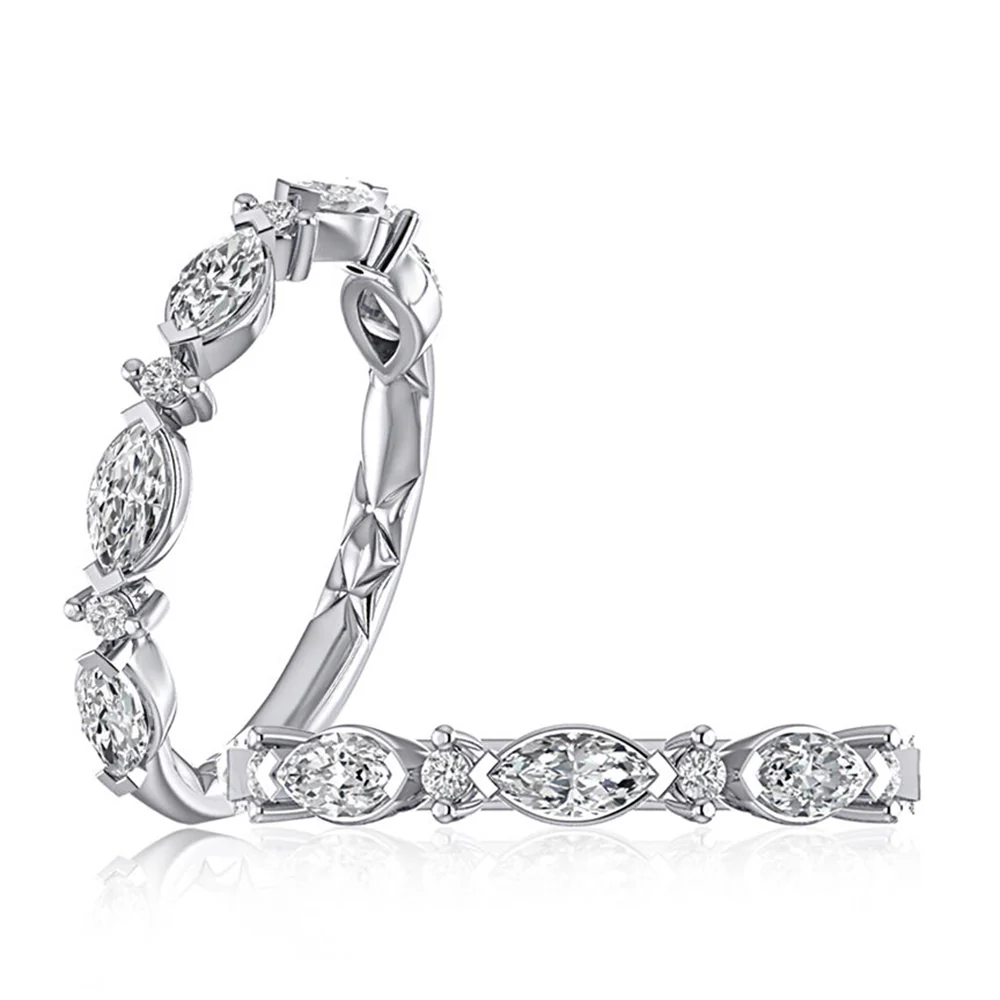 A.JAFFE 14K White Gold Diamond Wedding Band - Image 3