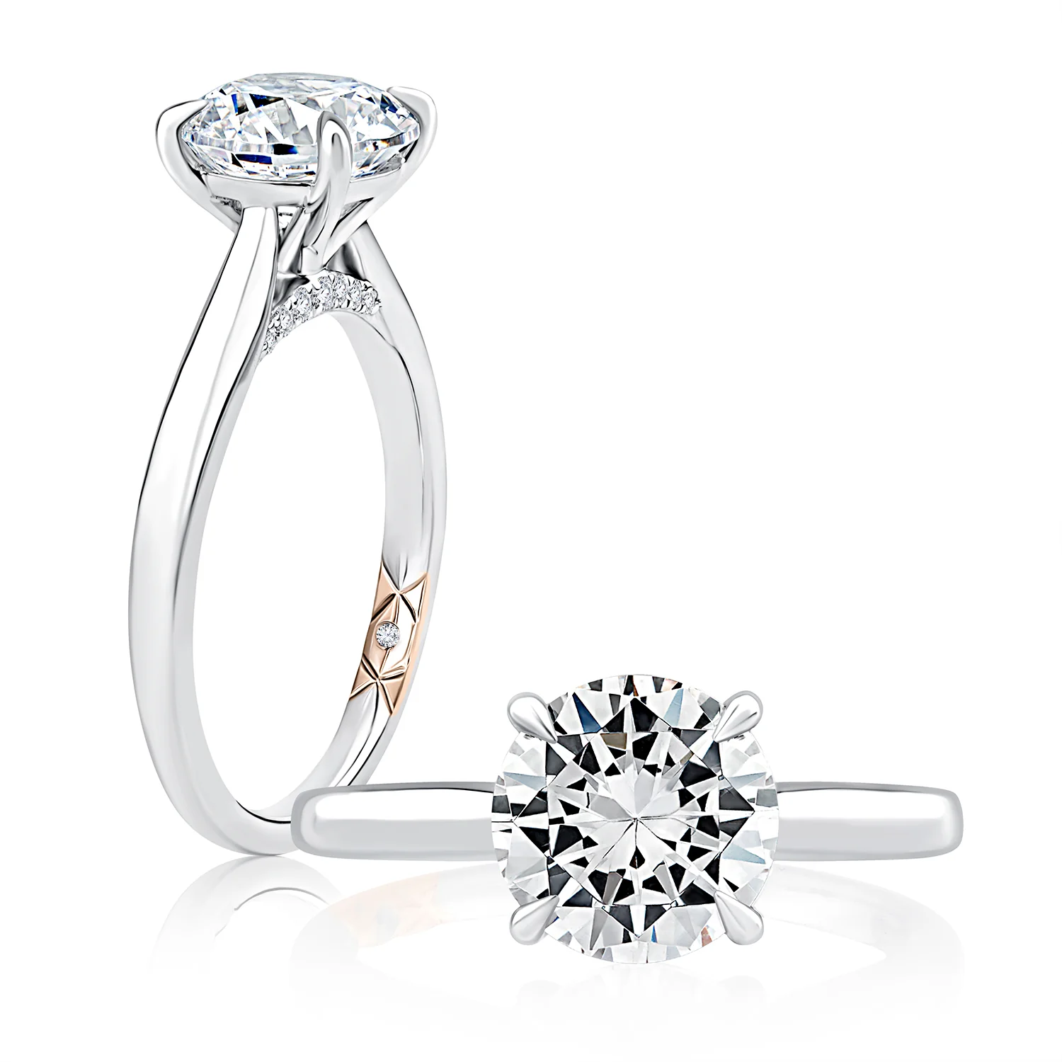 A.JAFFE 14K Two-Tone Diamond Solitaire Engagement Ring - Image 3