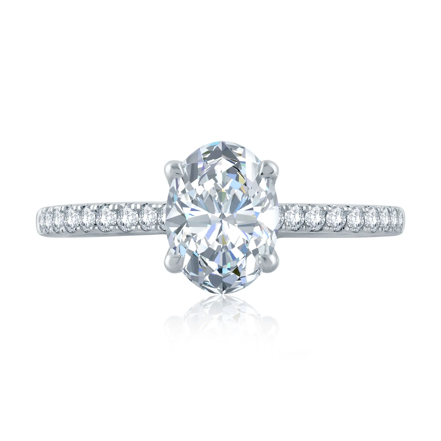 A.JAFFE Platinum Diamond Engagement Ring