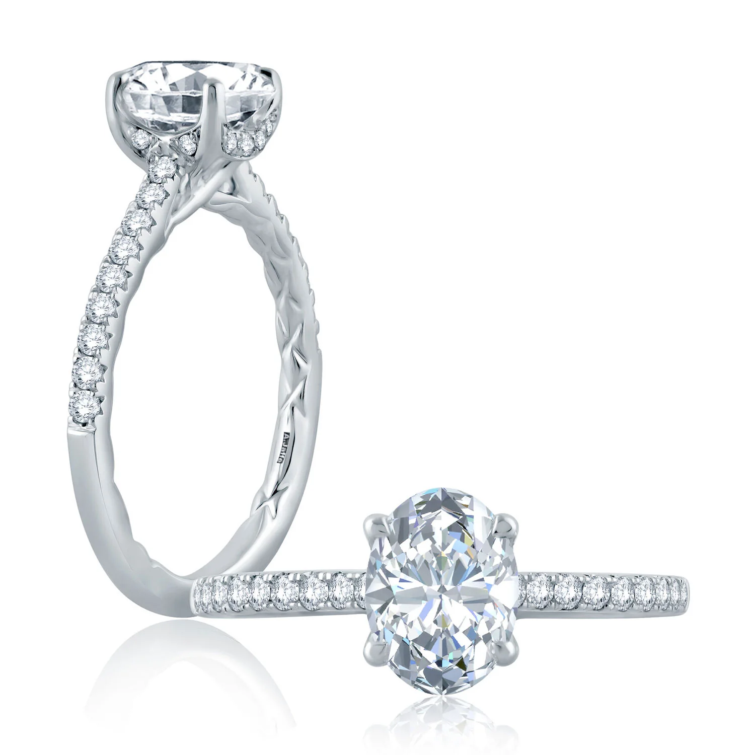 A.JAFFE Platinum Diamond Engagement Ring - Image 3
