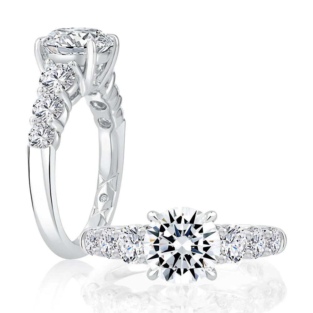 A.JAFFE Platinum Diamond Engagement Ring MECRD2928L - Image 3