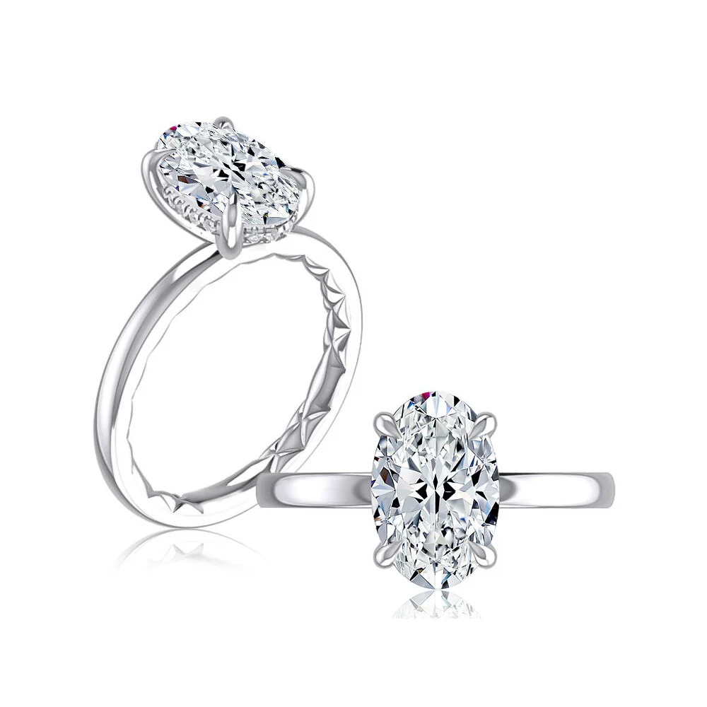 A.JAFFE Platinum Diamond Solitaire Engagement Ring - Image 3