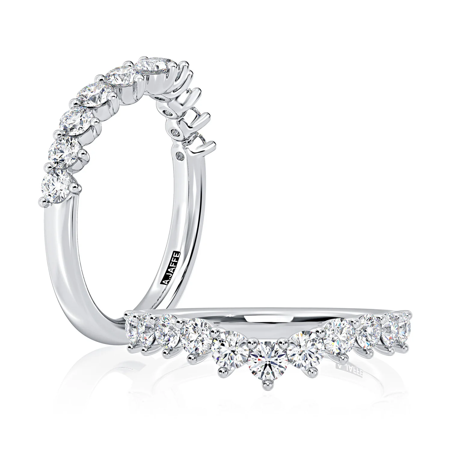 A.JAFFE Platinum Diamond Wedding Band - Image 3