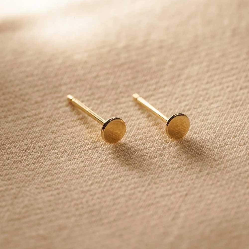 Aurelie Gi 14K Dot Disc Stud Earrings - Image 2