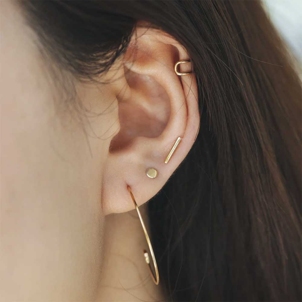 Aurelie Gi 14K Dot Disc Stud Earrings - Image 3
