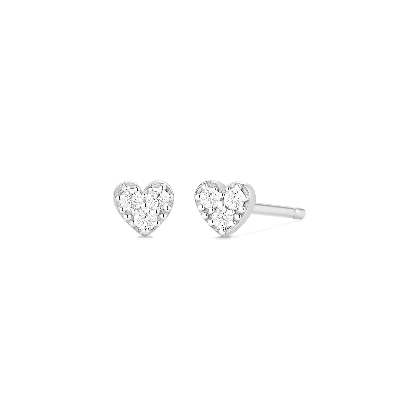 Aurelie Gi 14K Sophie Diamond Heart Stud Earrings