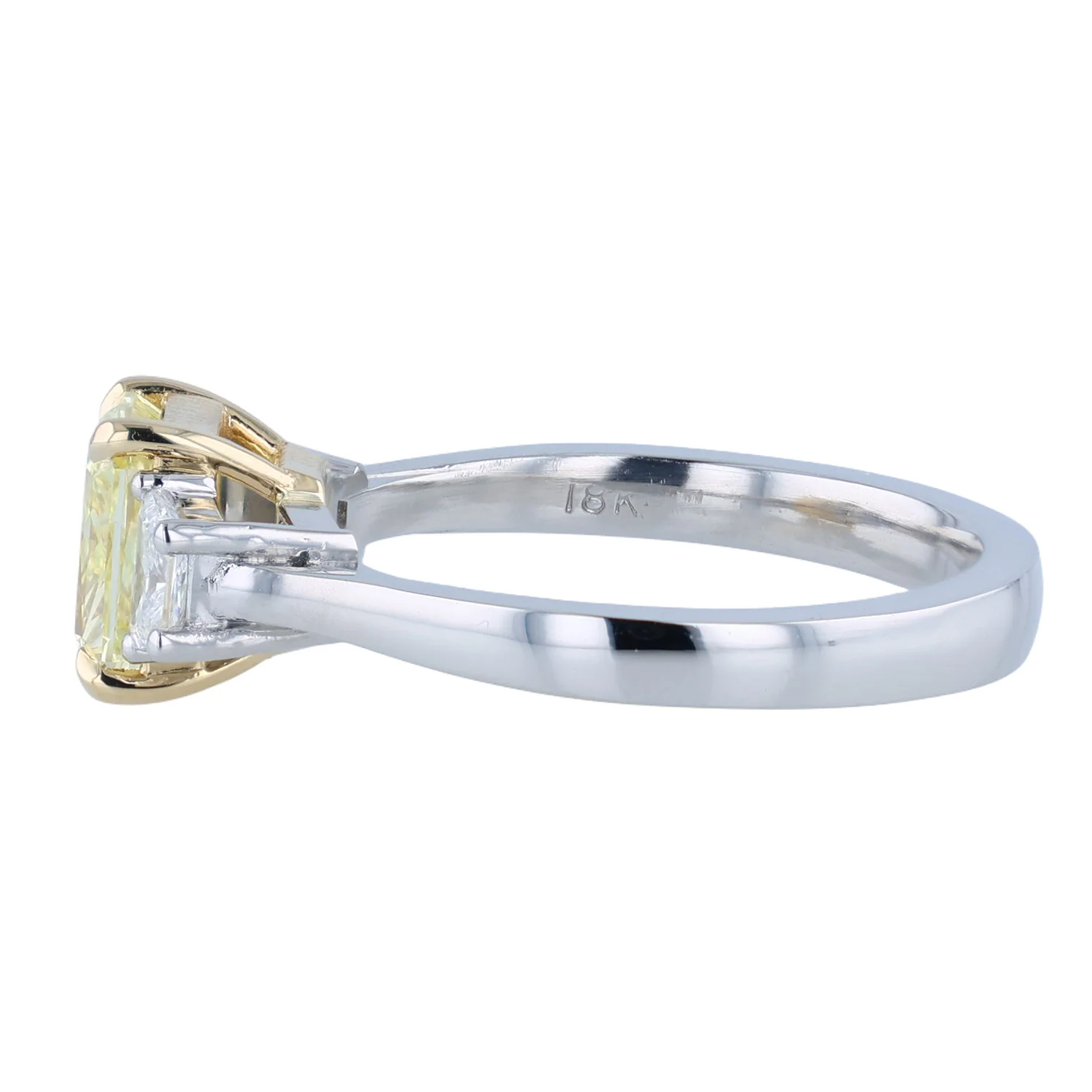 Bella Cosa Custom Platinum and 18K Diamond Three Stone Ring - Image 2