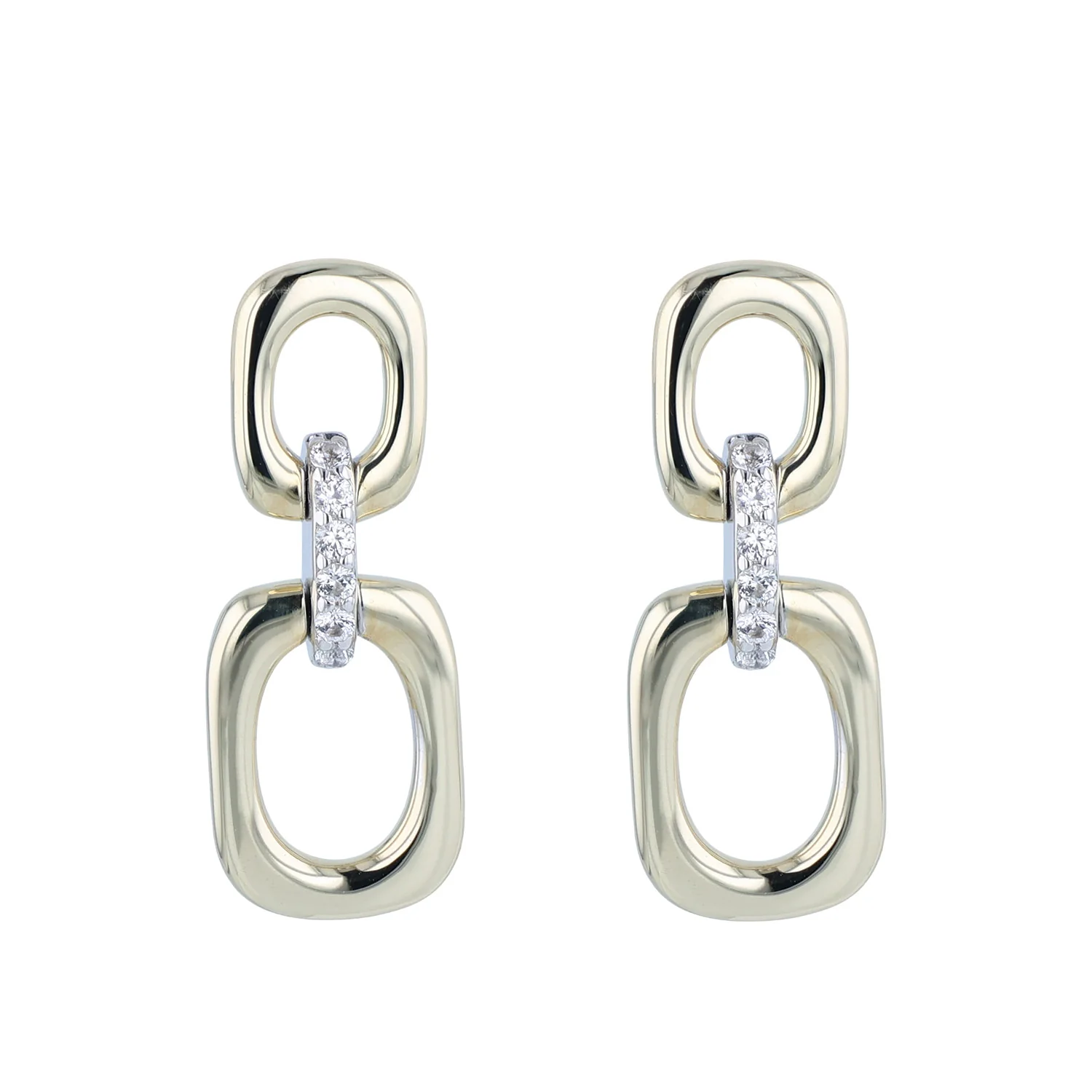 Breuning Sterling Silver White Sapphire Earrings