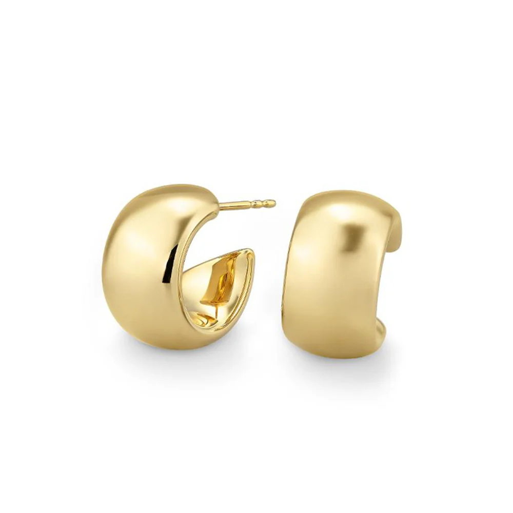 Breuning Sterling Silver with Yellow Overlay Huggie Earrings