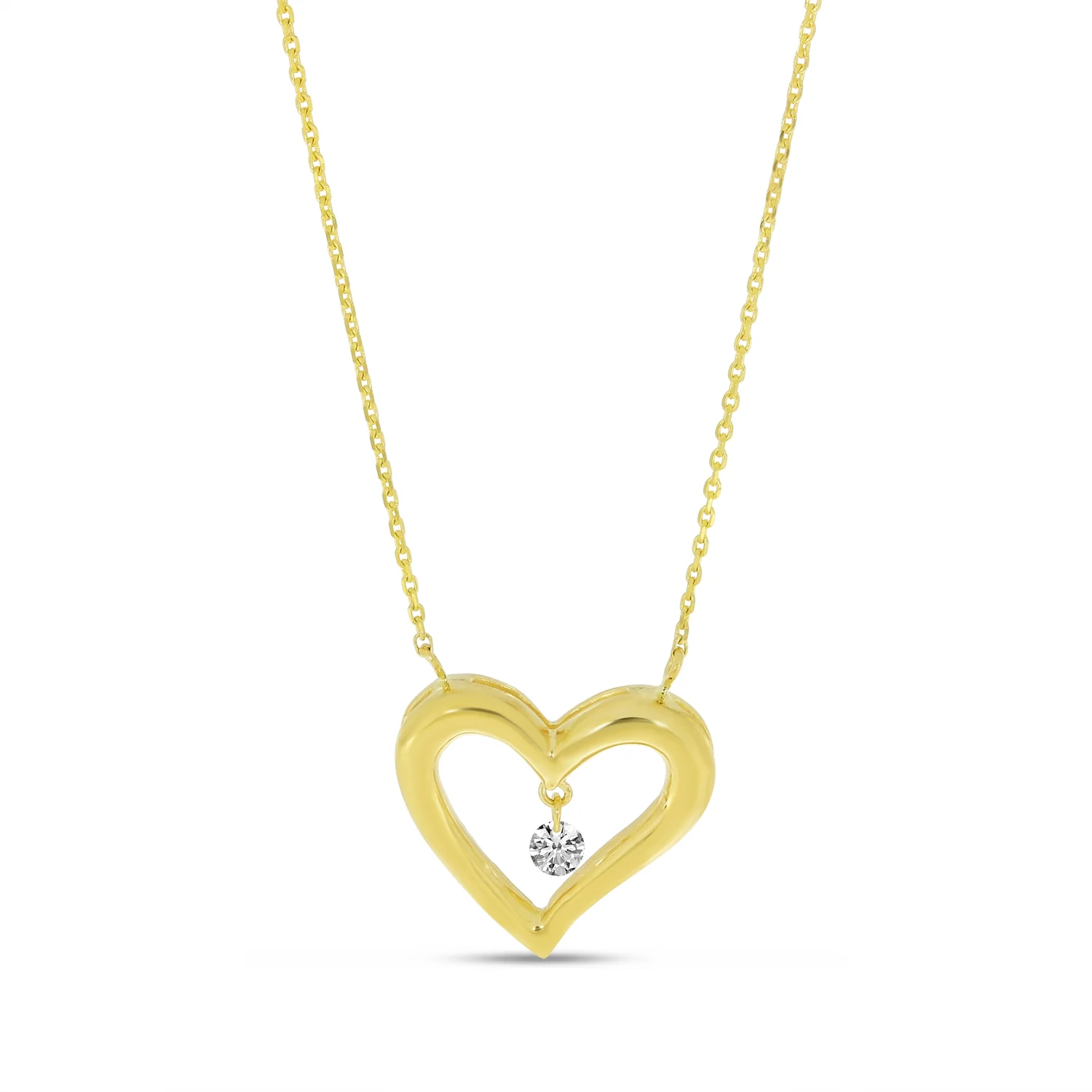 Brevani 14K Dashing Diamonds Diamond Open Heart Necklace