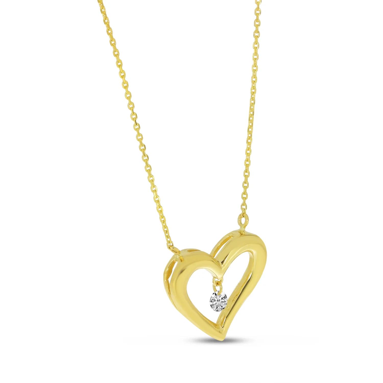 Brevani 14K Dashing Diamonds Diamond Open Heart Necklace - Image 2