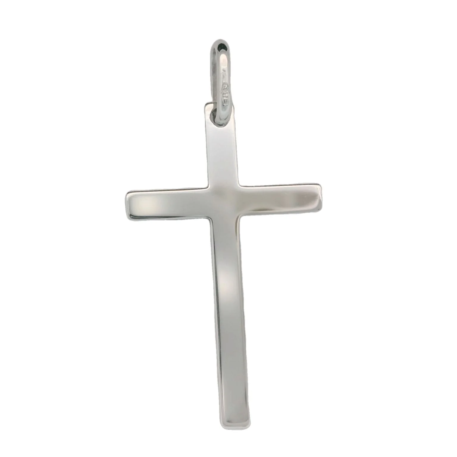 Italian 18K Flat Cross Pendant - Image 2