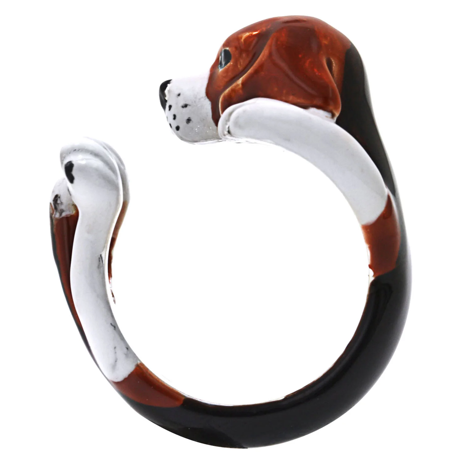 Dog Fever Enamel Beagle Hug Ring - Image 2