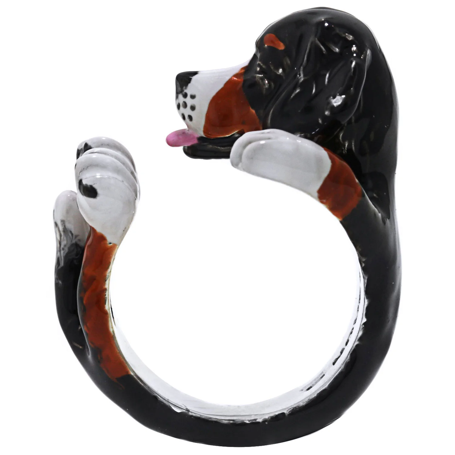 Dog Fever Enamel Bernese Mountain Dog Hug Ring - Image 2