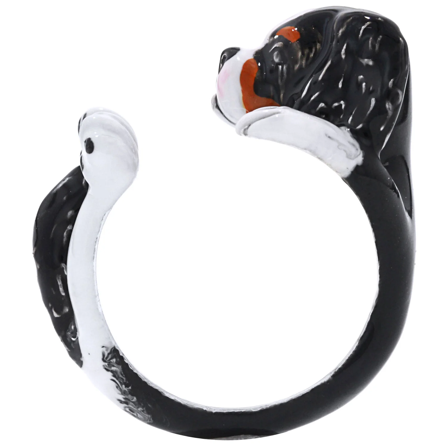 Dog Fever Enamel Cavalier King Charles Spaniel Hug Ring - Image 2
