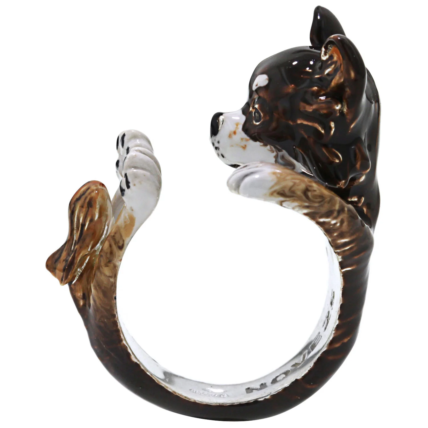 Dog Fever Enamel Chihuahua Hug Ring - Image 2