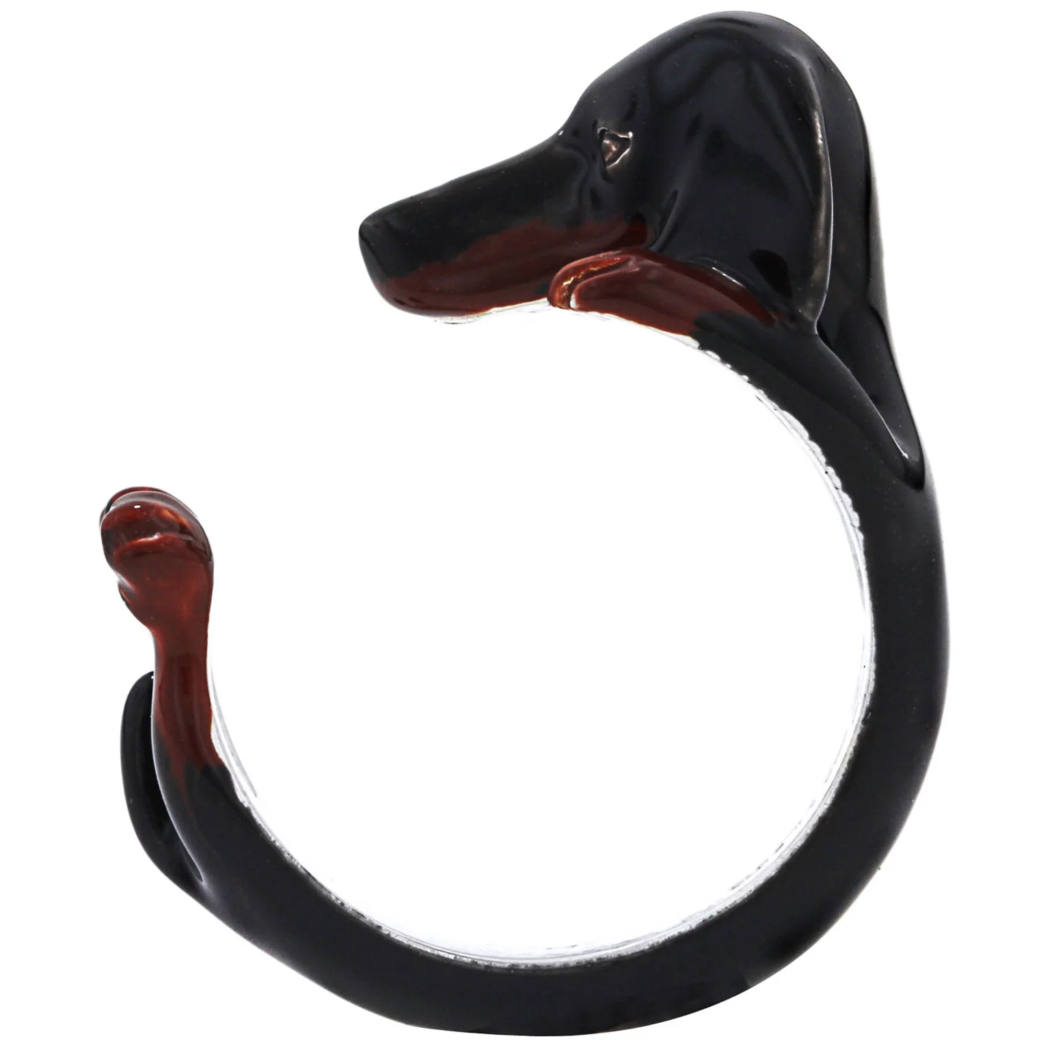 Dog Fever Enamel Dachshund Hug Ring - Image 2