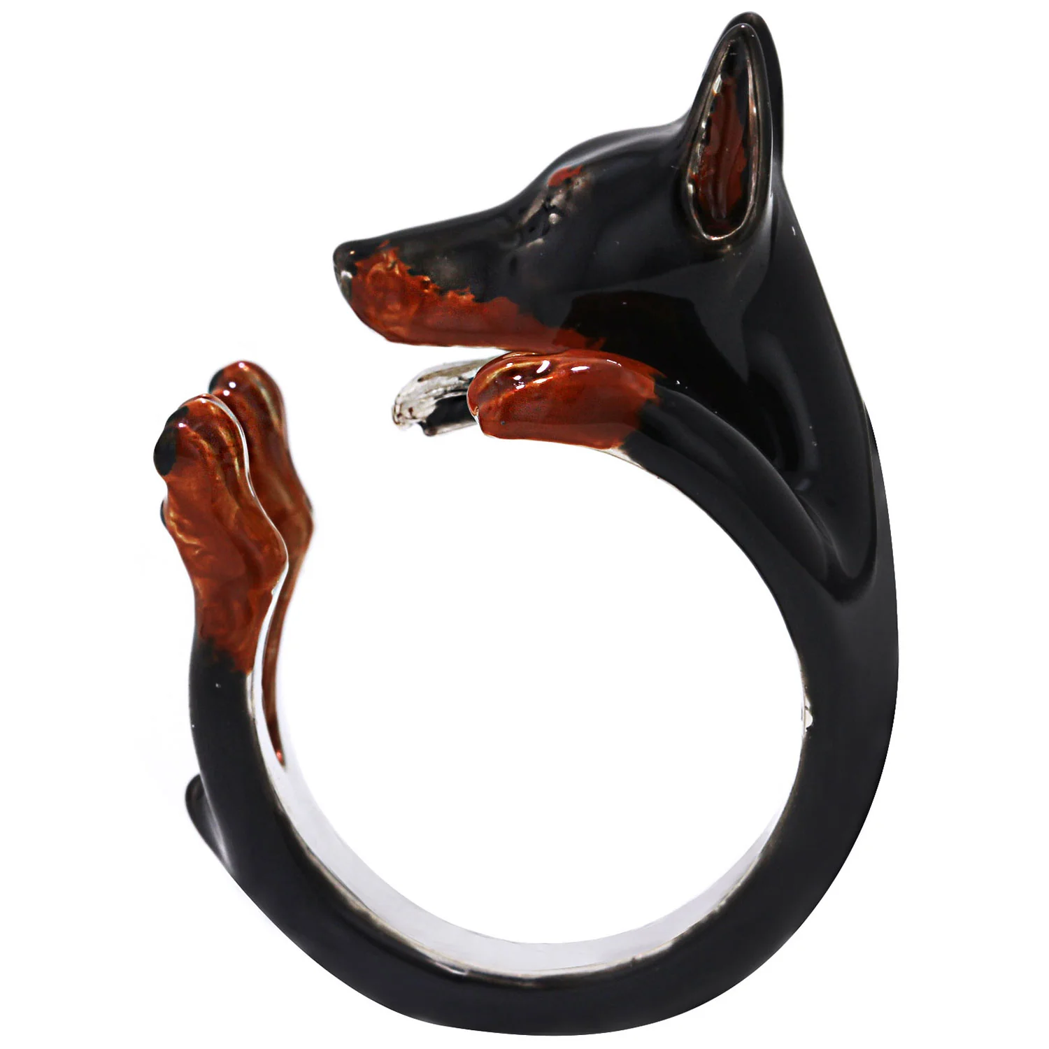 Dog Fever Enamel Doberman Hug Ring - Image 2
