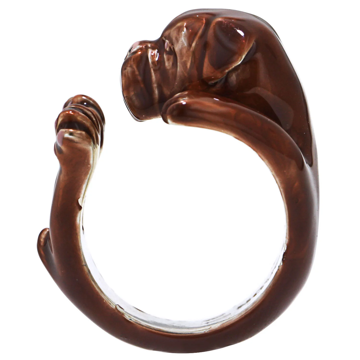 Dog Fever Enamel Dogue De Bordeaux Hug Ring - Image 2