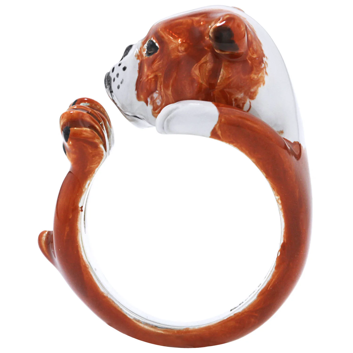 Dog Fever Enamel English Bulldog Hug Ring - Image 2