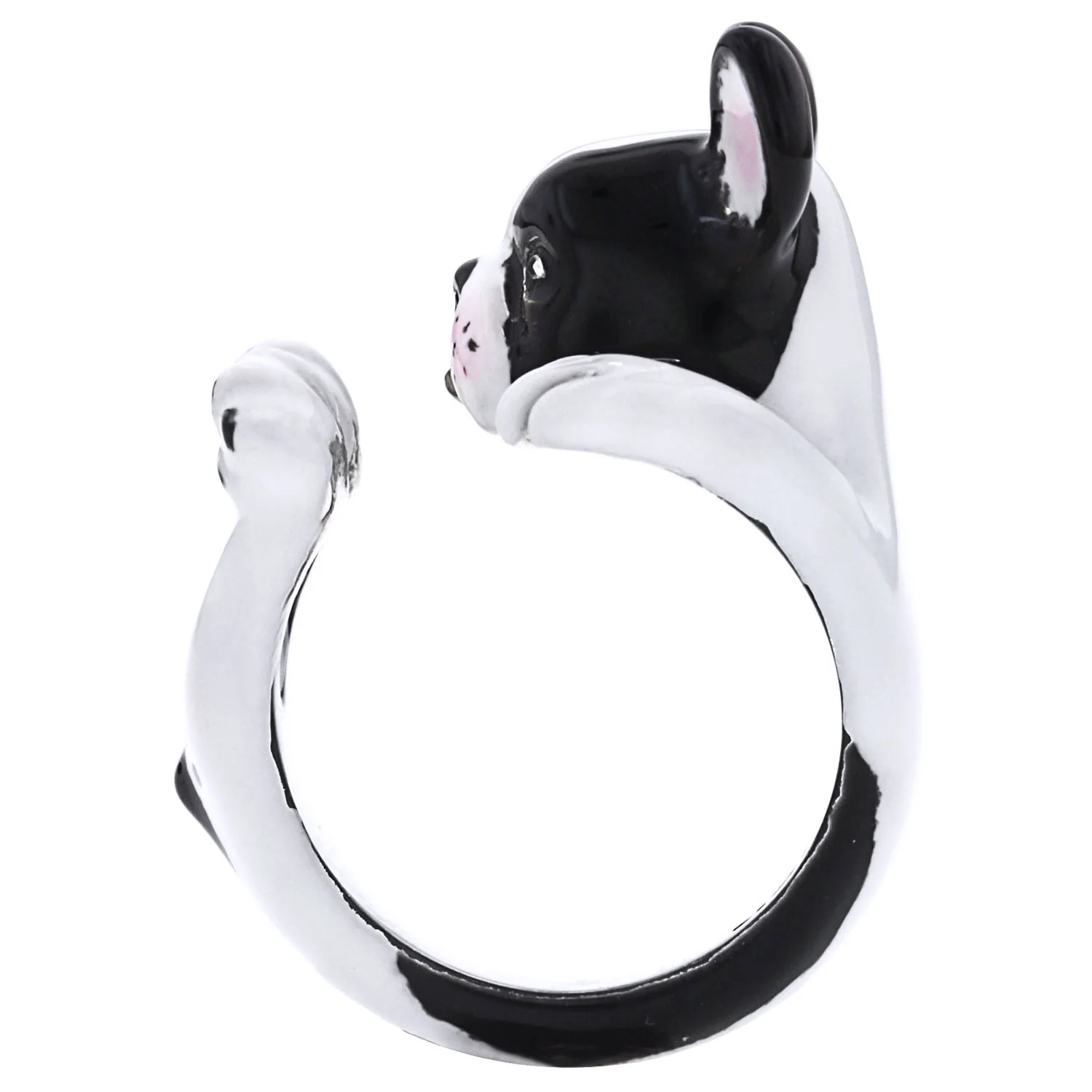Dog Fever Enamel French Bulldog Hug Ring - Image 2