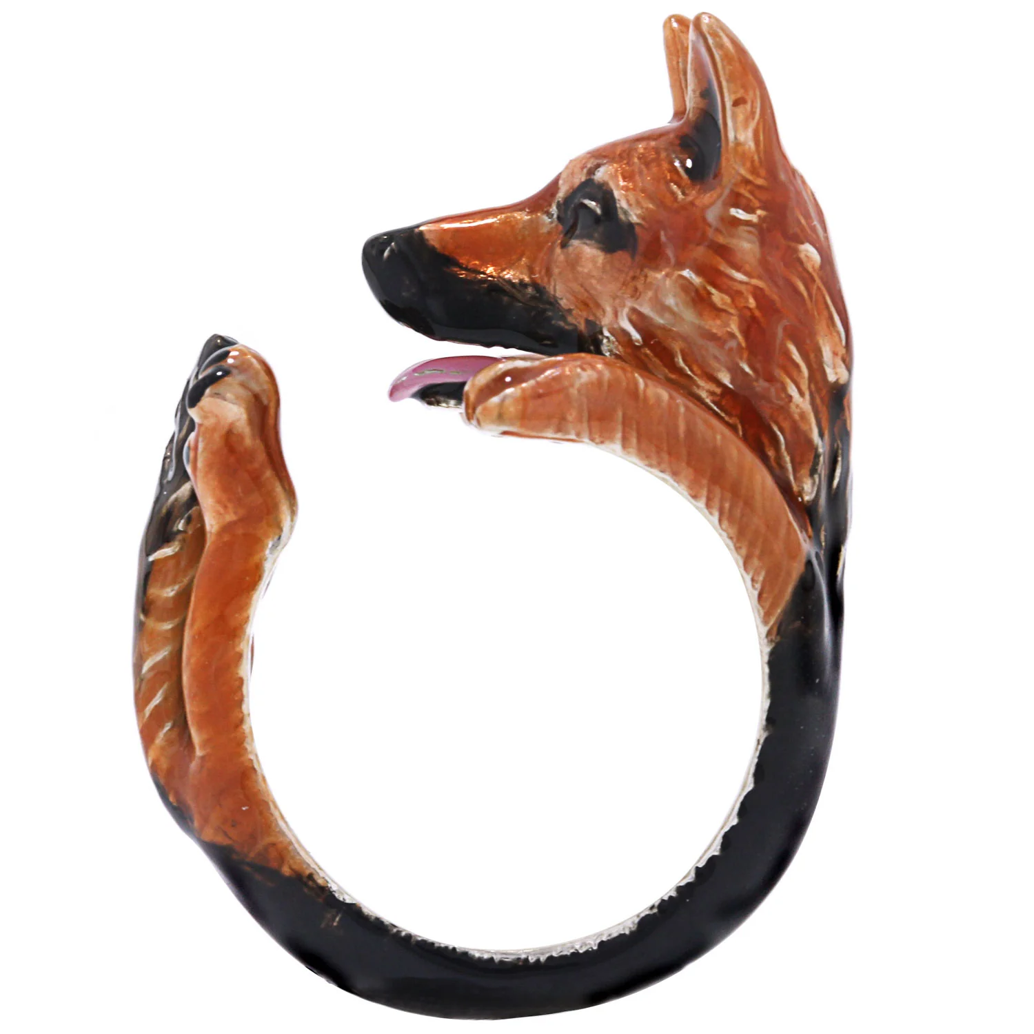 Dog Fever Enamel German Shepherd Hug Ring - Image 2