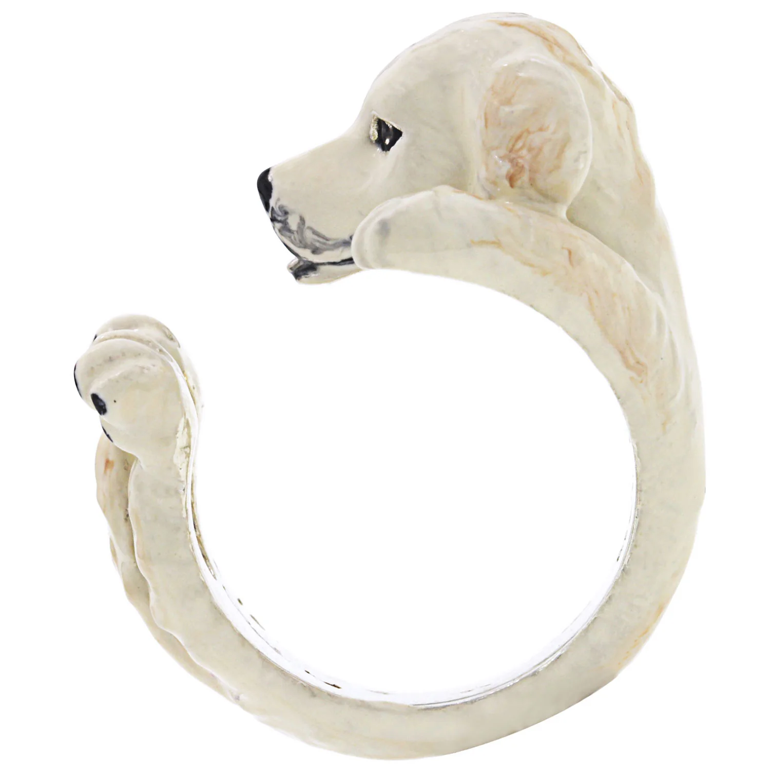 Dog Fever Enamel Golden Retriever Hug Ring - Image 2