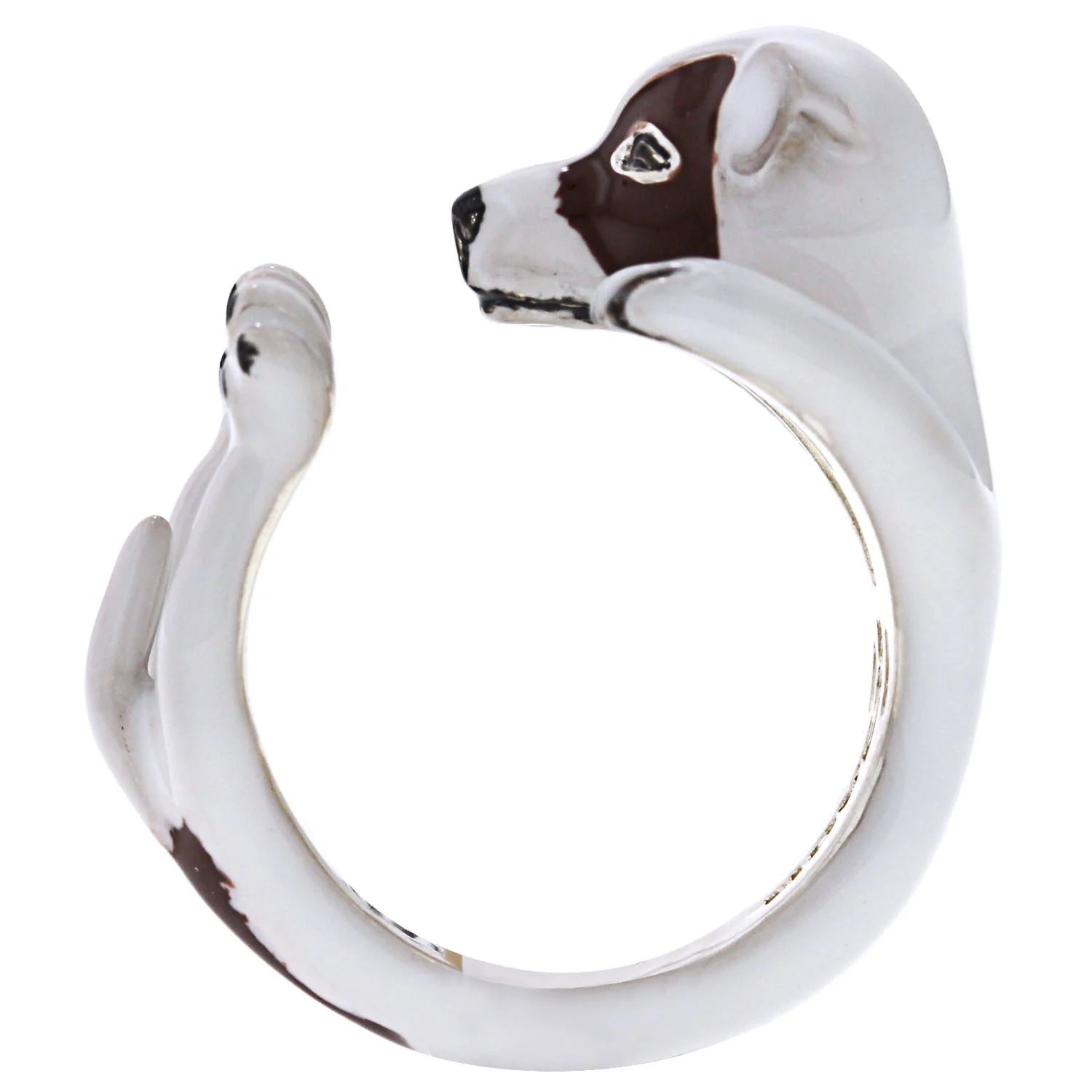 Dog Fever Enamel Jack Russell Terrier Hug Ring - Image 2