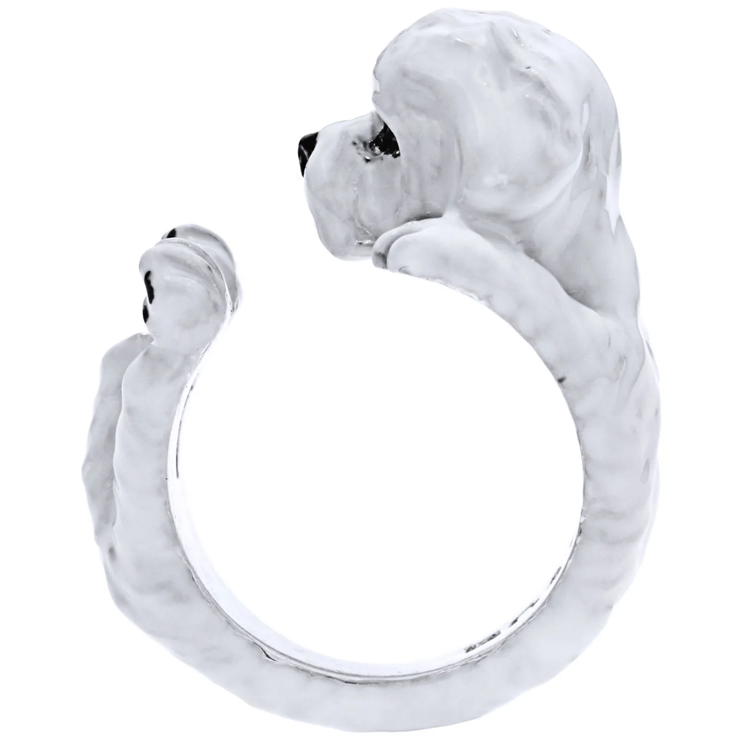 Dog Fever Enamel Maltese Hug Ring - Image 2