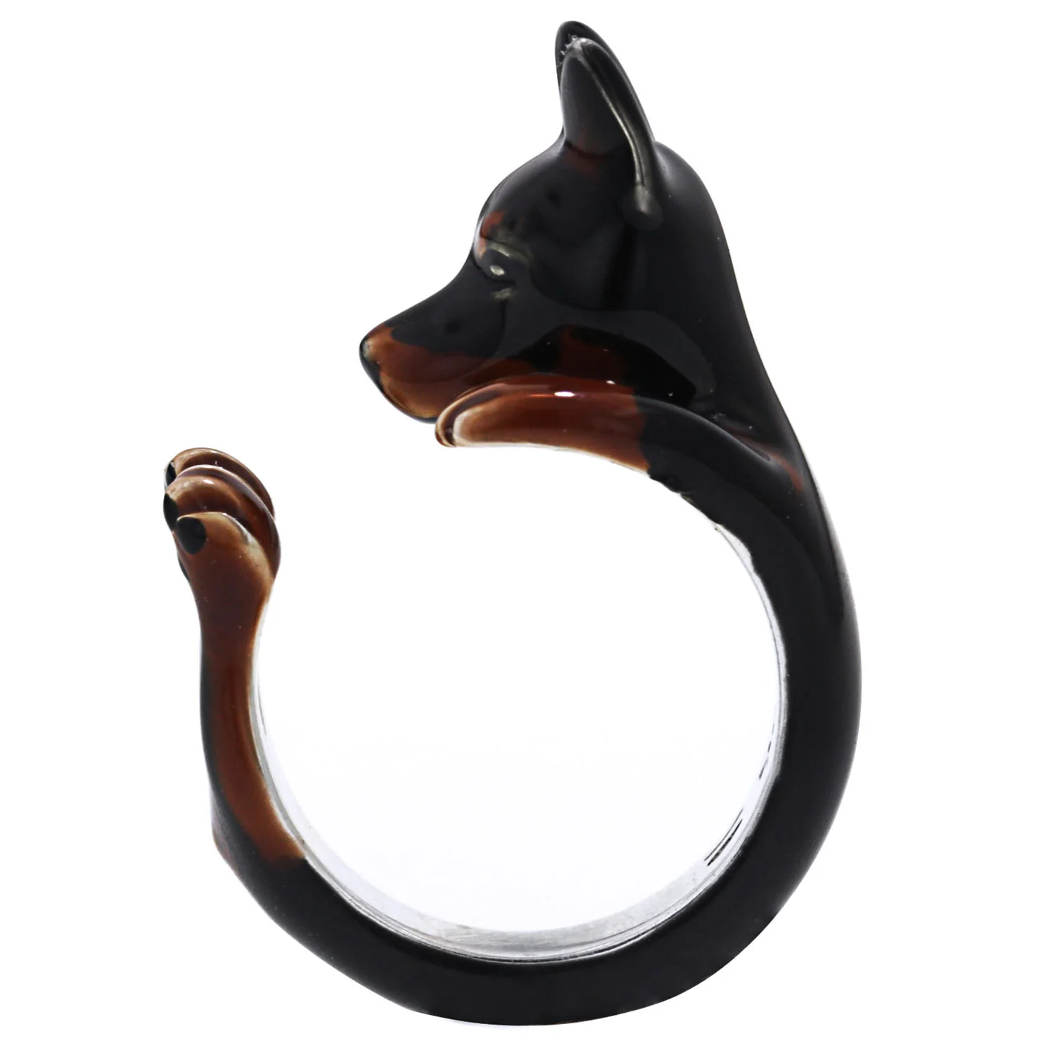 Dog Fever Enamel Pinscher Hug Ring - Image 2